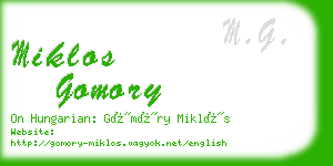 miklos gomory business card